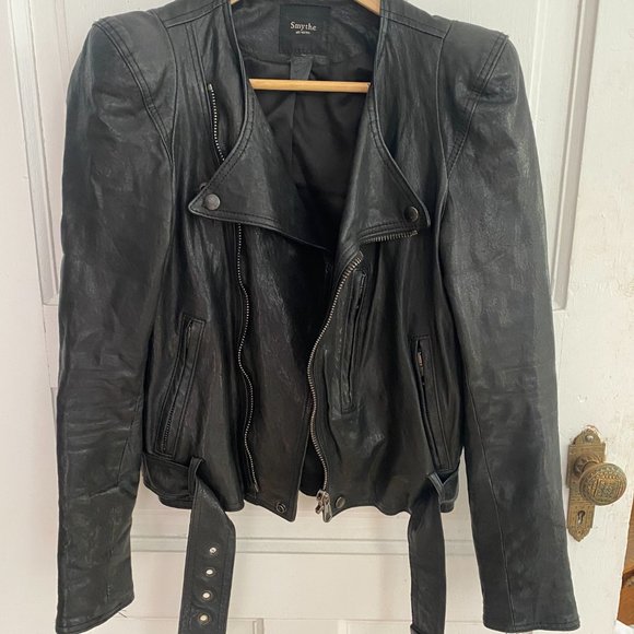 Smythe Pagoda Lambskin Black Leather Jacket - Picture 2 of 8